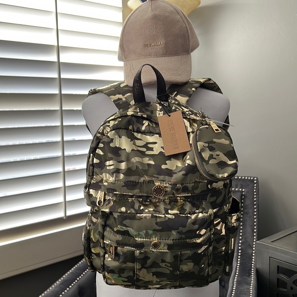 NWT! Steve Madden olive camo bmarli backpack main image 11
